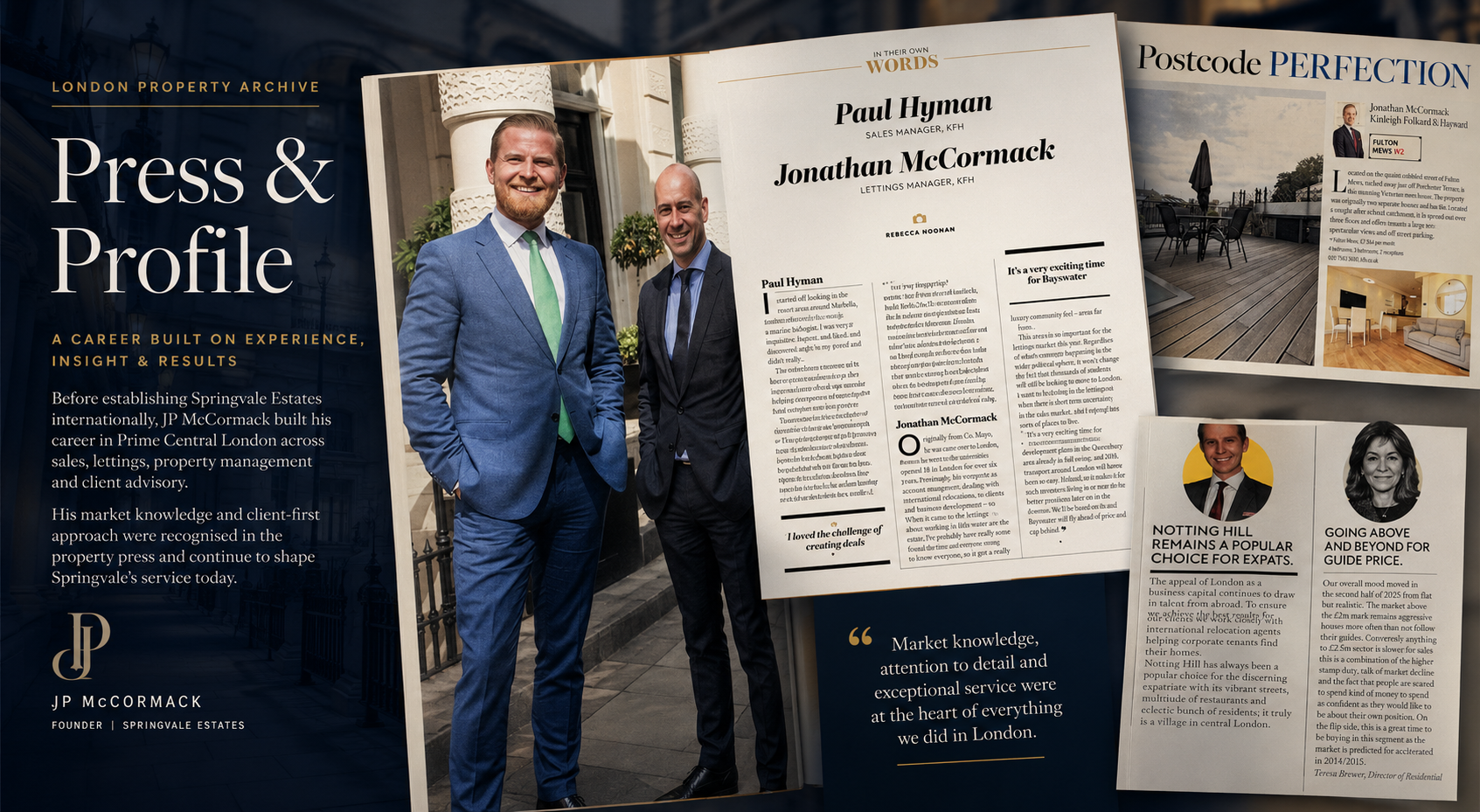 JP McCormack London property press archive and Prime Central London property career